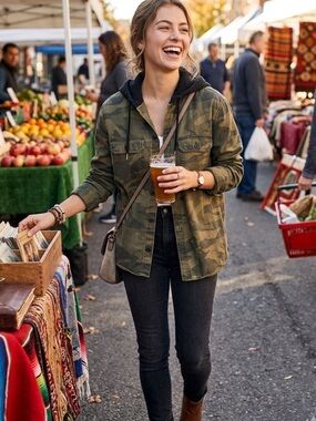 Y2K Summer Camo Jacket With Black Hoodie Light Fashion Utility S Aeropostale